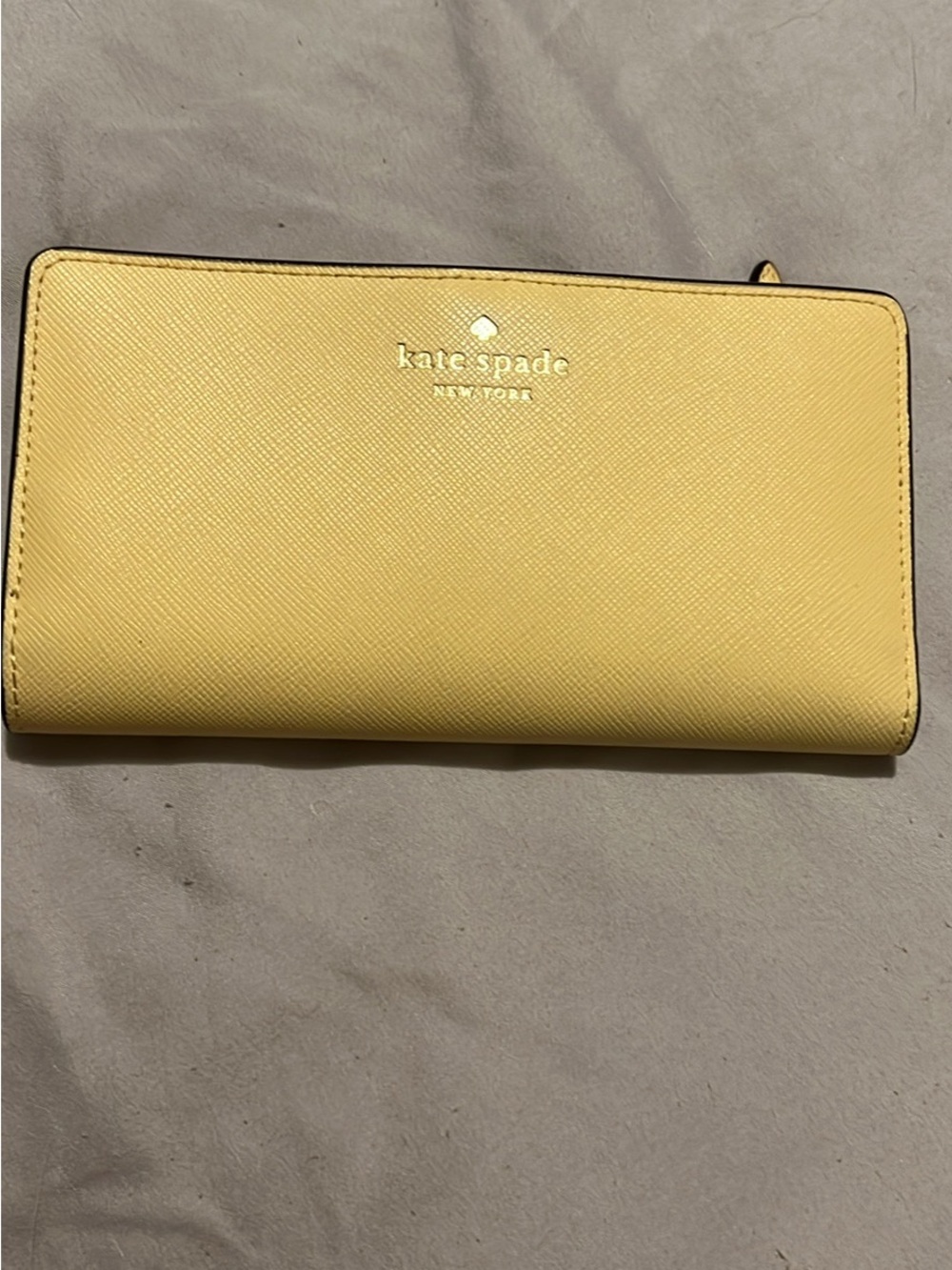 kate spade Yellow Saffiano Zip-Around Continental Wallet